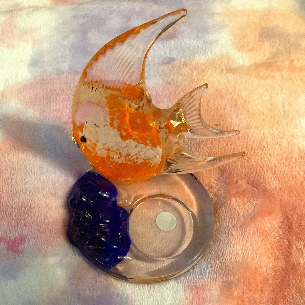 Partylite Glass Fish Tea light  Holder